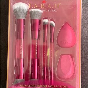 Farah Pink Signature Brush Collection Makeup Kit 6 piece set NEW